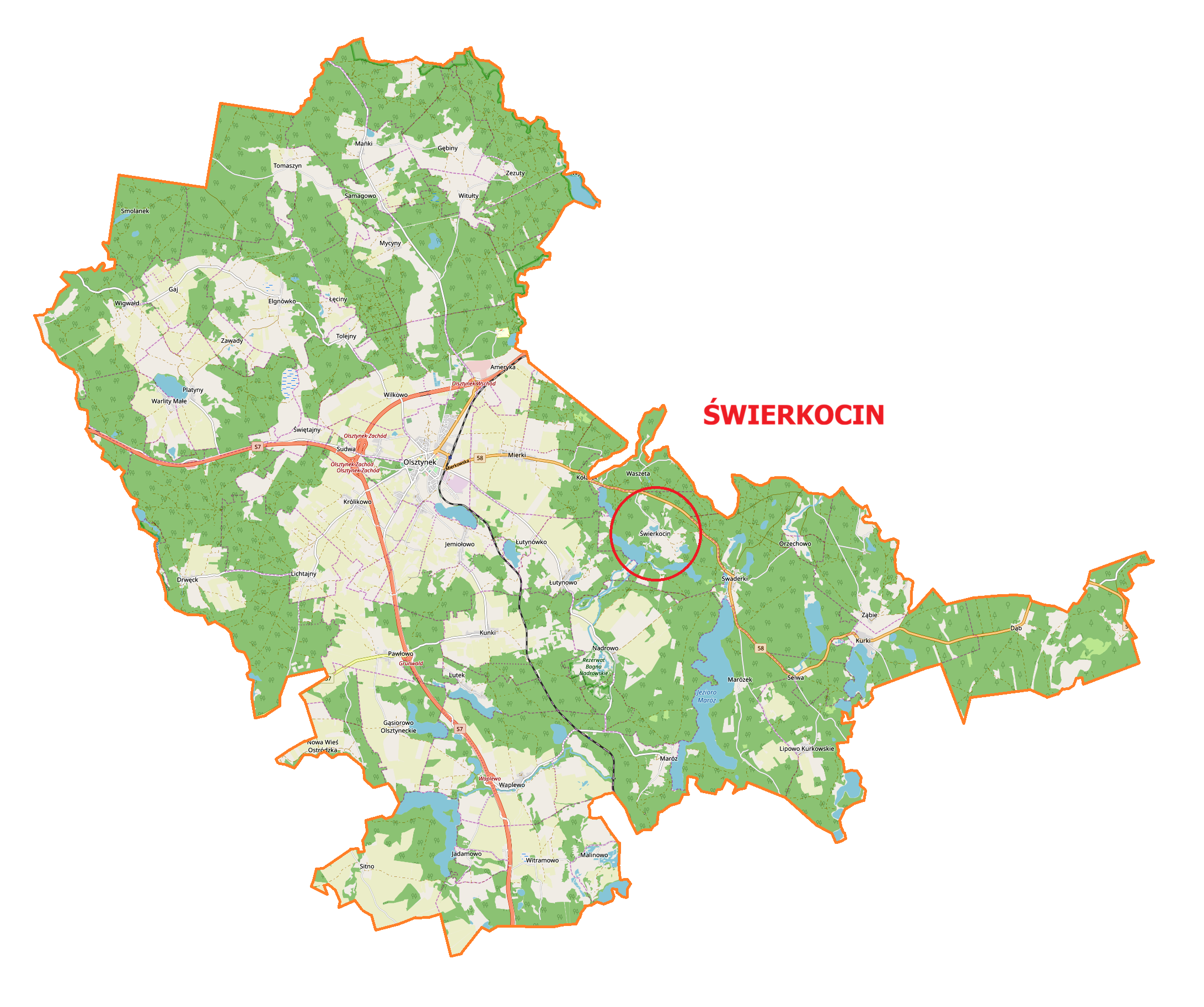 Położenie na mapie powiatu